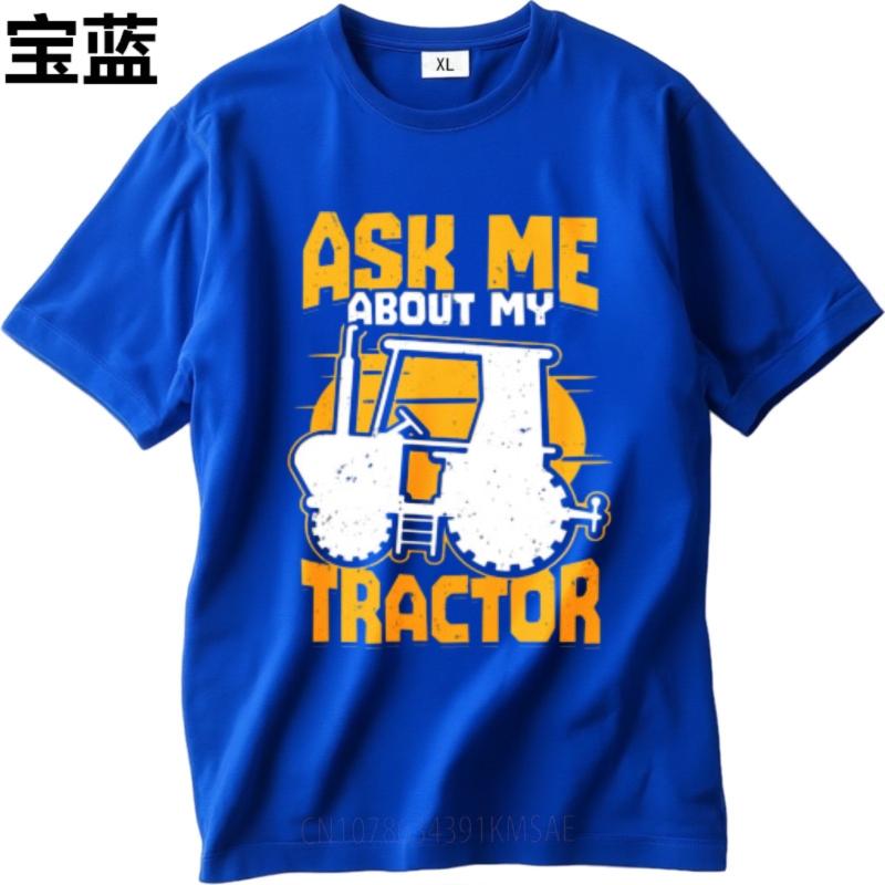 Funny Tshirt Summer Top Printed Boys Oneck Tshirt Ask Me About My Tractor T Shirt Unisex Basic Boys Tee Shirt Oversized Tshirt