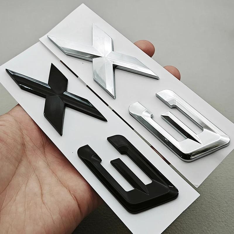 3D ABS Black Chrome Car Letters Rear Trunk Badge X1 X3 Logo Emblem Decals For BMW X1 X3 F48 F25 Sticker Emblem Auto Accessories BS8