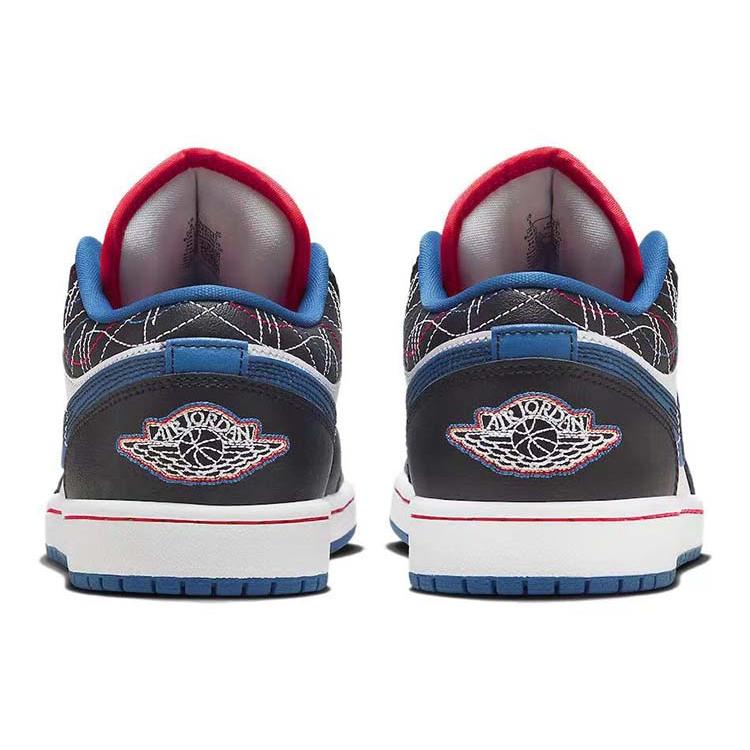 Jordan Air Jordan 1 Abrasion Resistant Breathable Low Top Basketball Shoes Men's White Black FV3622-141(Team56-)