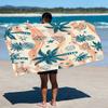 Warm Tone Palm Pineapple Tropical Beach Towel Watercolor Fruit Palm Leaf Print Quick Dry Towel Hawaiian Vibe Beach Summer Use