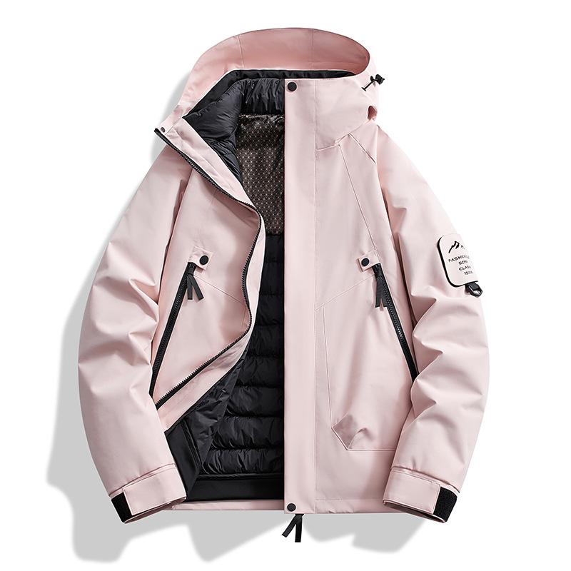 Three-in-one 90% Down Liner Men's and Women's Same Type Hardshell Jacket Windproof Waterproof Outdoor Warm Riding Clothing