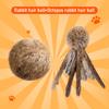 2Pcs Furry Ball Cat Toys Faux Rabbit Fur Cat Kicker Toys Natural Gall Fruit