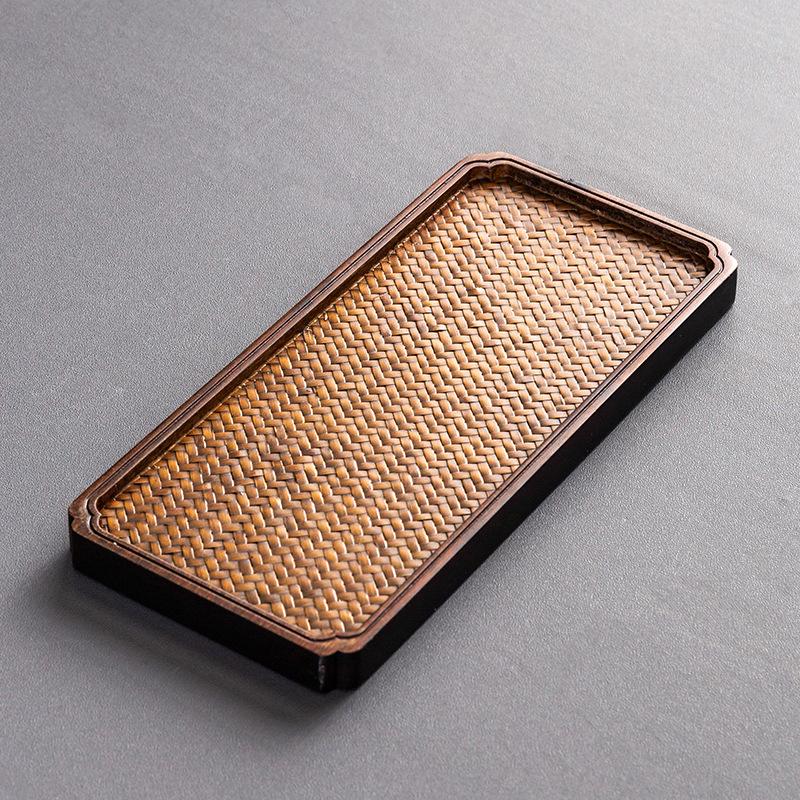 1ks Bambusové tkaní Japonský čajový podnos Ratanové tkaní Servírovací Šálek na čaj Domácí dekorace Kancelář Venkovní Čajová souprava Příslušenství