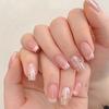 French Nude Pink Glitter Bow Nail Stickers - 24 Piece Set