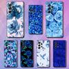 Blaue Rose Kunst Für Samsung Galaxy S23 S24 S25 Ultra S22 Plus S21 Schwarzes Weiches Case Wasserdichtes Weiches Case