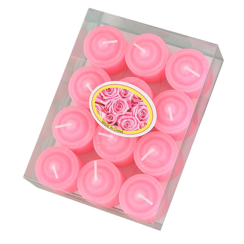 Round Candle Tea Candle Light Dinner Candle Hotel Warm Tea KTV Glass Cup Candle Bar Candle Couple Supplies Candle