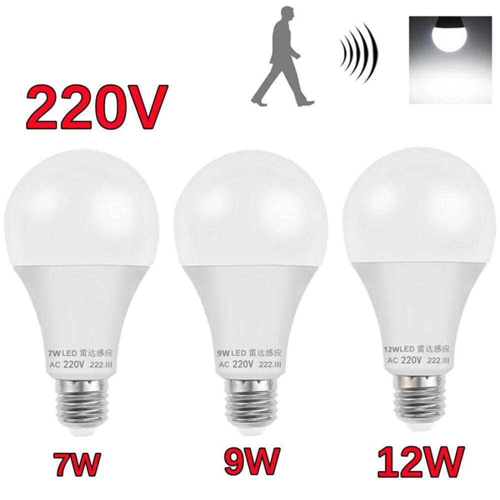 220V E27 LED Žiarovka citlivá na radar Úspora energie Automatické zapnutie/vypnutie Inteligentná detekcia Svetlo so snímačom pohybu 5W 7W 9W 12W LED žiarovka