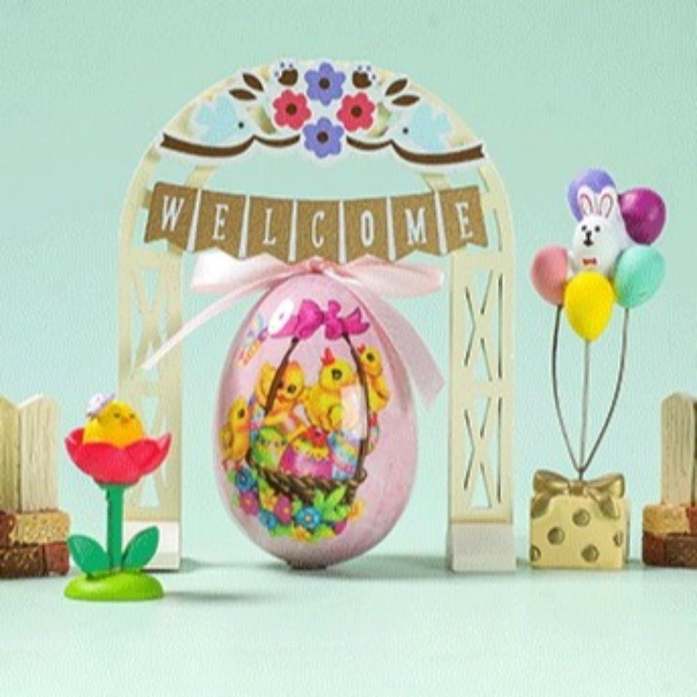 Painted Easter Eggs Pendant DIY Craft Hanging Easter Egg Foam Easter Eggs  Easter Party