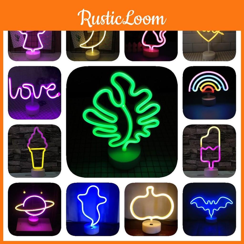 Shaped Led Cactus Neon Signs Light Holder Base Table Decoration Night Lamps