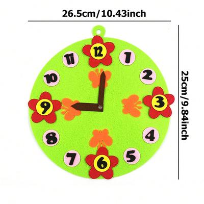 Clock Puzzle Felt Wall Decoration Digital Time Cognition Kindergarten Montessori Early Education Puzzle Material Package TMZ