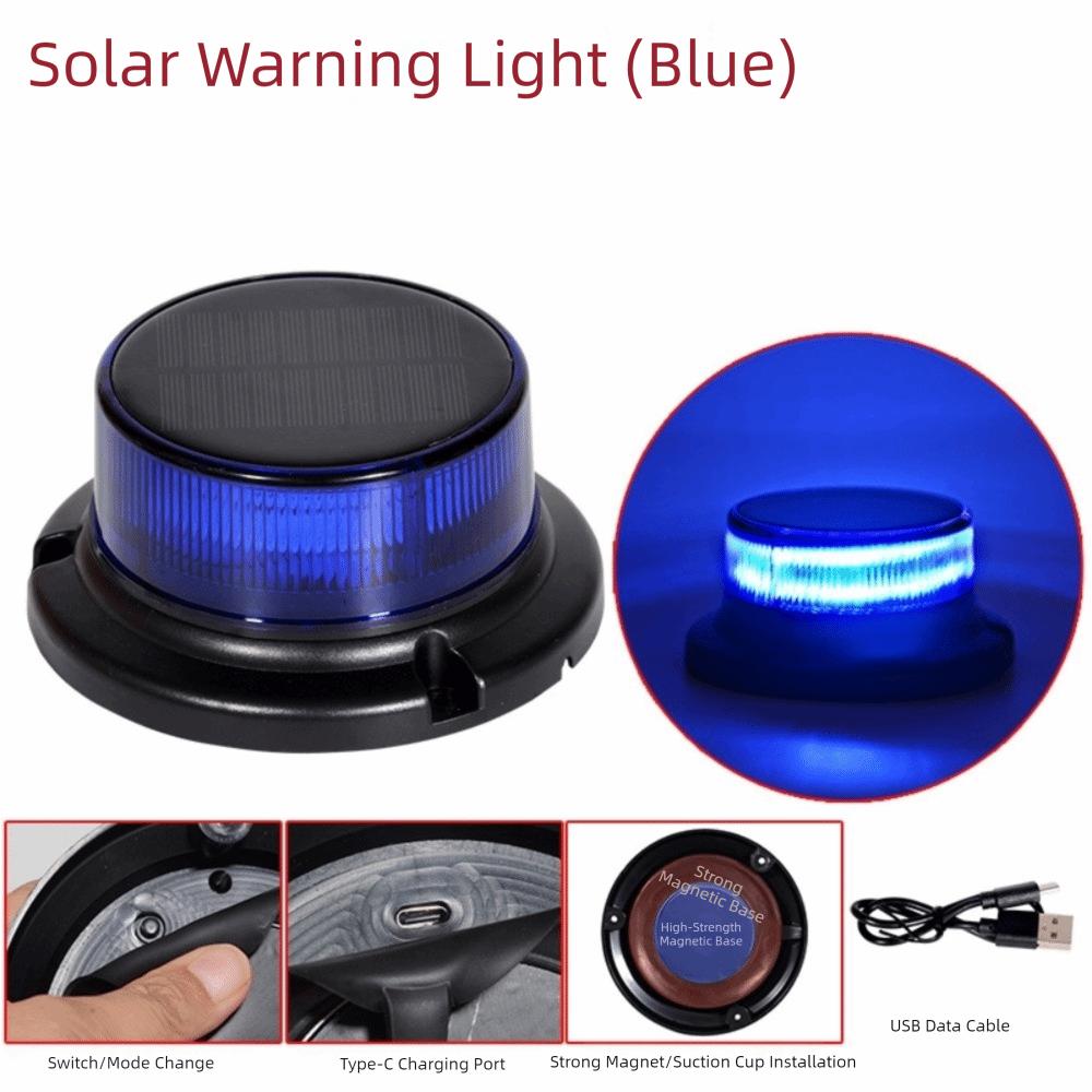 Rotating Flashing Emergency LED Light Solar Powered Warning Strobe Light Truck Roof