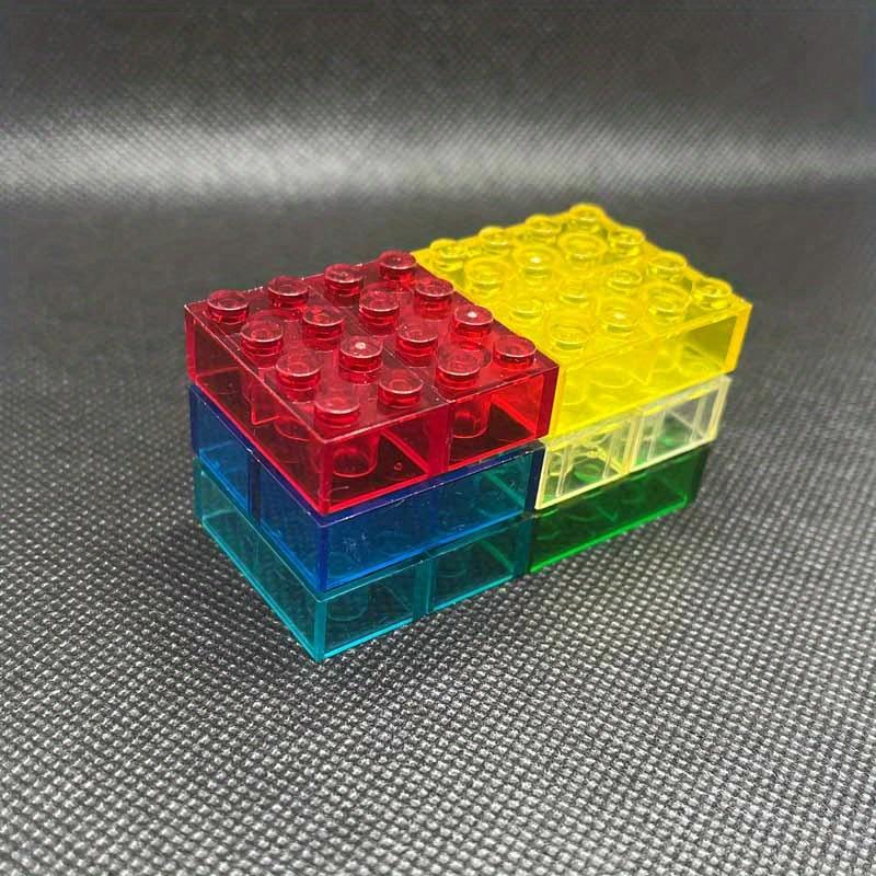 10 pz 2x4 Punti Particella Piccola Trasparente Chiaro Mattoncino Parti Blocchi da Costruzione Giocattoli per Bambini Fai da Te Casa Cascata Compatibile 3001