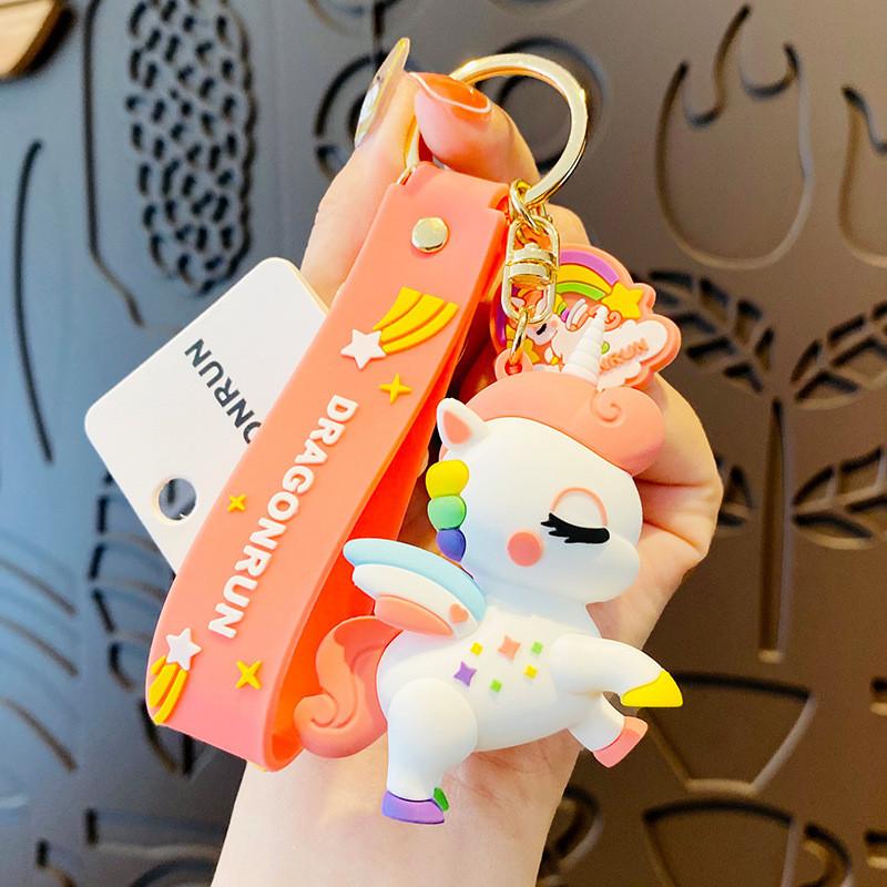 

Unicorn Whimsical Car Keychain For Women Lovely Pvc Bag Accessory Idea Gift білий