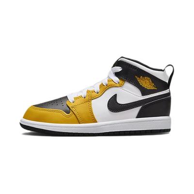 Air 1 Mid PS Yellow Ochre Kids Sneakers Black White DQ8424-701