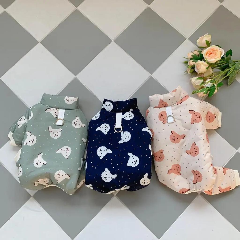 Outono Inverno Cachorro Quatro Patas Algodão Espessado Pet Algodão Acolchoado Roupas Teddy Schnauzer Yorkshire Cachorro Pequeno Espessado Casaco Quente