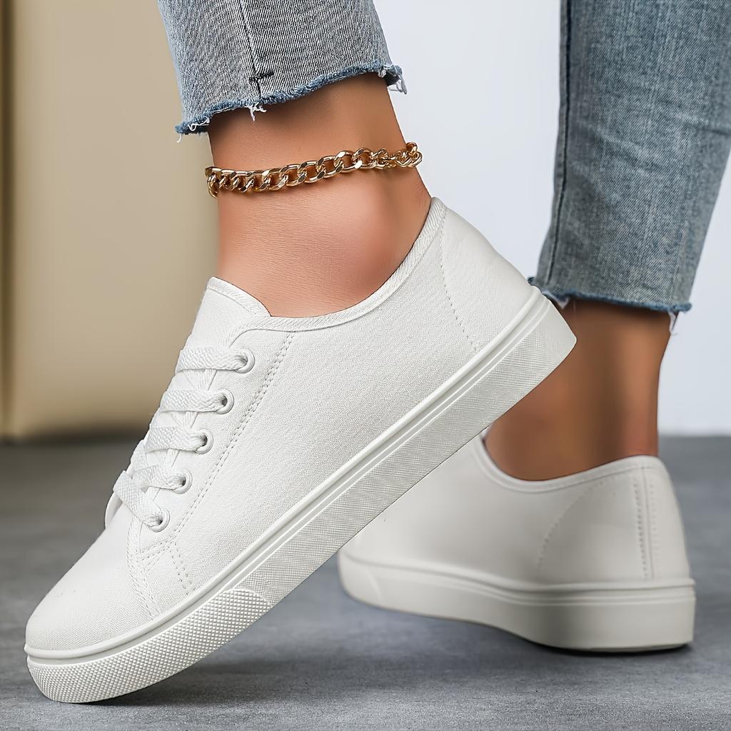 Women's Vibrant Red Faux Cover Sneakers - Slip-Resistant Arch Support Soft  Low-Top Design with White Laces - All-Season Casual Sneakers for Sports