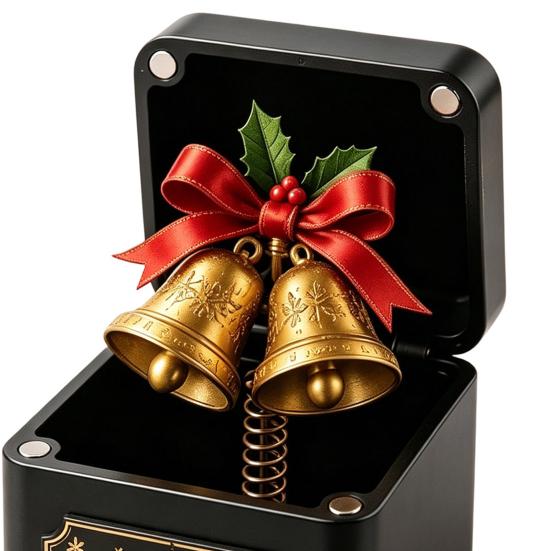 Interactive Xmas Magic Box 3D Printed Christmas Pop-Up with Spring Action, Elements/Angel/Star Snowman Holiday Party Favors Ornaments,