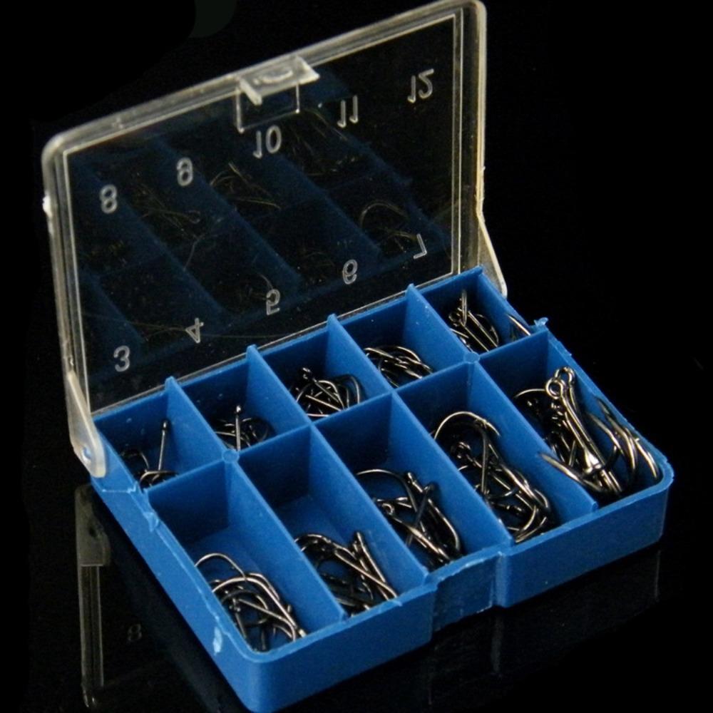 100PCS Silver Black Gold Fishhook Barbed Hooks Jigging Carp Fishhooks  Stock Fishing