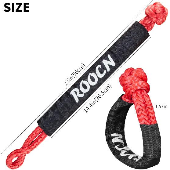 Soft Shackle,Synthetic Soft Shackle 0.8" X 24" Light Weight (56,000 LBS Breaking Strength) With Extra Sleeves For ATV Sailing SUV Off Road Towing