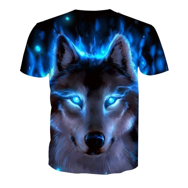 Fashion 3D Wolf Printed T-Shirts for Men/Women Personality Cool Printing Graphic Tee Shirt Unisex Short Sleeve T-shirt Plus Size