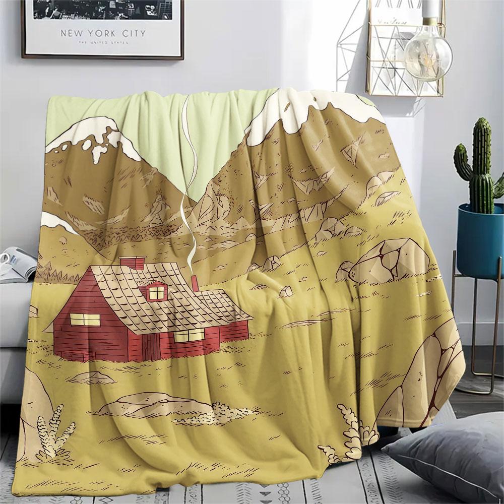 Hilda Art Printed Flannel Blanket, soft throw for bedroom sofa, washable, fan merchandise, great gift.