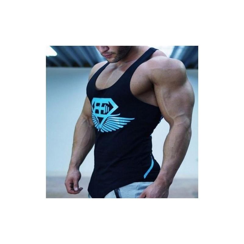 Stylish Polyester Fiber Men's Vest Moisture-wicking Slim Fit Gym Tank Top For All Seasons