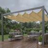 UV Protection Wave Retractable Sun Shade Canopy Waterproof Garden Sunshade Net  Pergola Frame