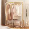 Garment Coat Dust Moisture Proof Protection Transparent Square Full Cover for Floor-standing Drying Rack for Clothes