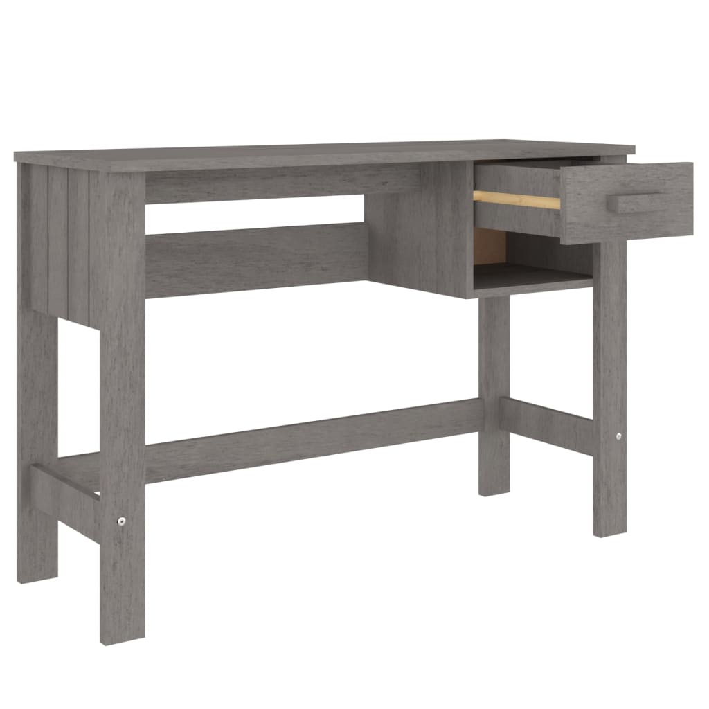 HAMAR Desk Light Grey 110 X 40 X 75 Cm Solid Pine Wood