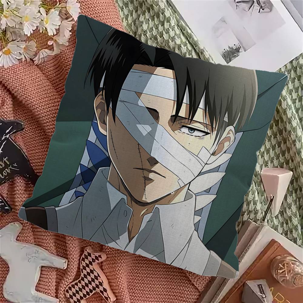 A-Attack O-On T-Titan Levi Ackerman Stitch Lucky Dragon Pillow Cover Sofa Cushion Cover Home Room Decoration Children Gift