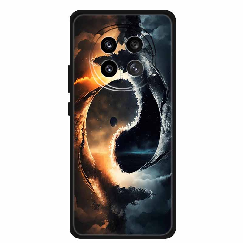 Mobile Phone Protective Case For Honor Magic8 5G Floral Painted Soft Black Silicone Back Cover For Honor Magic 8 2025 Case Funda