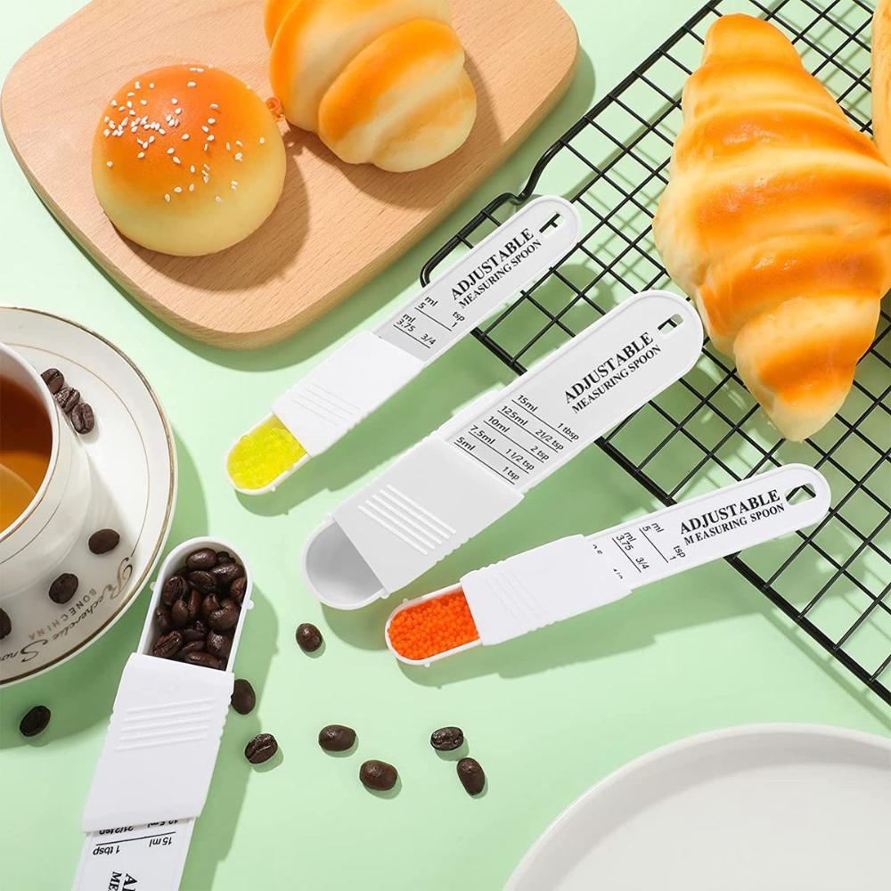 Tea Adjustable Tablespoon with Scale Baking Tool Measuring Cups Measuring Spoons Set Sugar Scoop