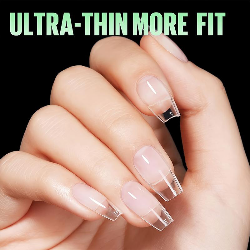 360Pcs/Box Fake Nails Transparent Frosted French Almond Acrylic Water Drop False Nail Tips For Extension Tip Manicure Tool