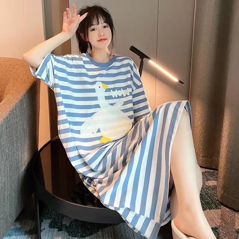 Women's Summer Cartoon Pajamas: Loose-Fit, Short-Sleeved, Casual National Tide for Cute Home Wear