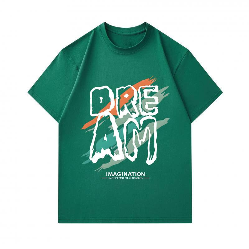 Men's 100% Cotton Crew Neck Short Sleeve T-Shirt, Dream Imagination Independent Thinking Art Printed Casual Comfortable Lightweight Daily Wear Tee for