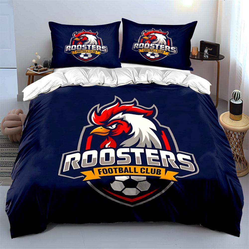 Roosters Football Club Biancheria da letto Biancheria da letto Set Copripiumino Copripiumino Federe (1 * Copripiumino 2 * Federe, senza piumino)