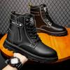 New Motorcycle And Ankle Boots Men'S High-Top Fashion Shoes Waterproof Boots Men Leather Shoes Men Casual Boot Bota Masculina