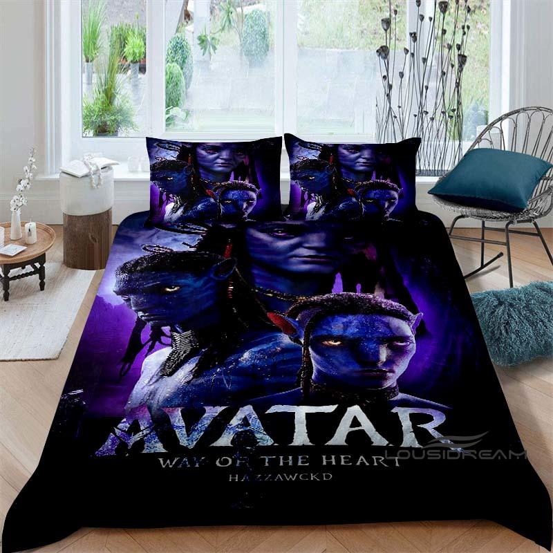 

The Avatar: The Way of Water Print Bedding Set Includes 1 Duvet Cover and 2 Pillowcases, Offering Luxurious Comfort. 135x200cm
