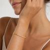 SA Jewelry Trendy Women's 18K Gold Plated Stainless Steel Cubic Zircon Crystal Chain Thin Tennis Bracelet