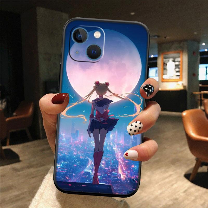 TR34 S-Sailors Art M-Moon Shell Phone Case for Samsung Galaxy S20 S21 S22 Ultra FE Plus A21S A22 A24 A25 A26 A30 A30S A31