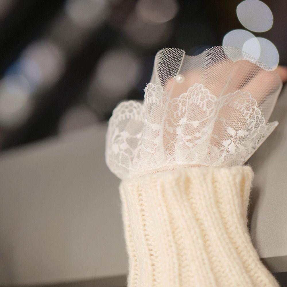 Detachable False Sleeve Cuffs White Black Wrist Cuff New Sweater Cuffs  Nail Art Accessories