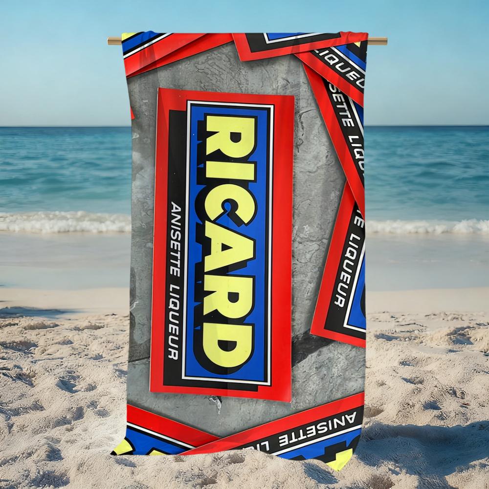 Asciugamano da Spiaggia di Lusso con Logo R-RicardSES Asciugatura Rapida Morbido Asciugamani da Piscina Regalo per Viaggio Palestra Doccia Campeggio sport