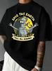 2026 Lente/Zomer Red De Planeet Dood Alle Mensen Grappig Robot Print Katoenen T-shirt Y2K Casual Straat Korte Mouw T-shirt