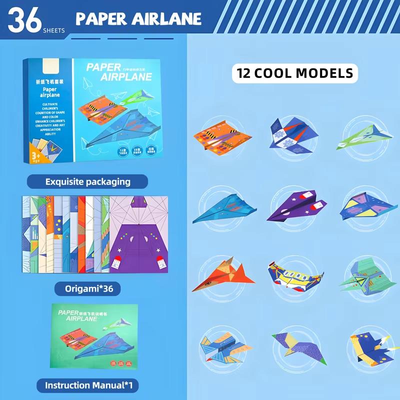 36Pcs Origami Airplane Model DIY Children s Educational Toys HandsOn Ability Puzzle Toy Interactive Fun Paper airplane For kid