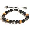 Cross-border Tiger Eye & Hematite Obsidian Beaded Men's Fashion Bracelet
