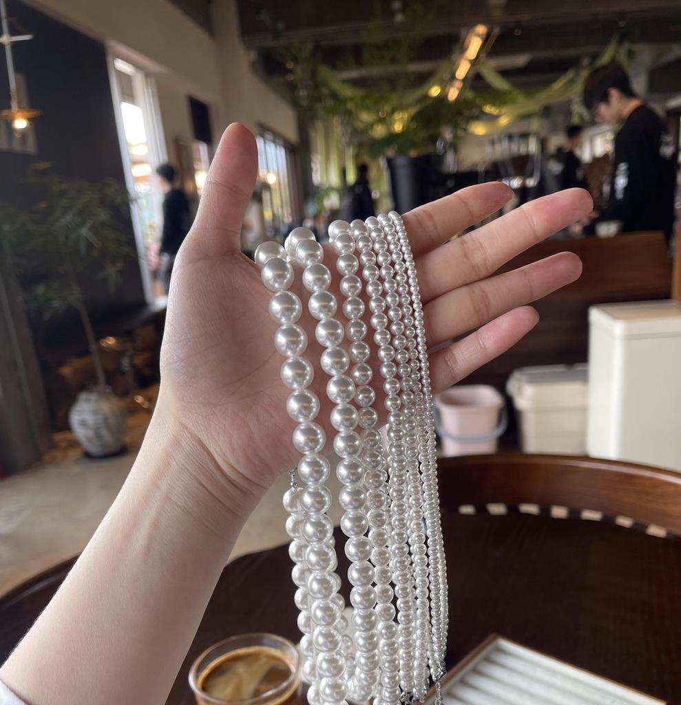 High Luster White Pearl Glass Beads – DIY Imitation Pearl Necklace