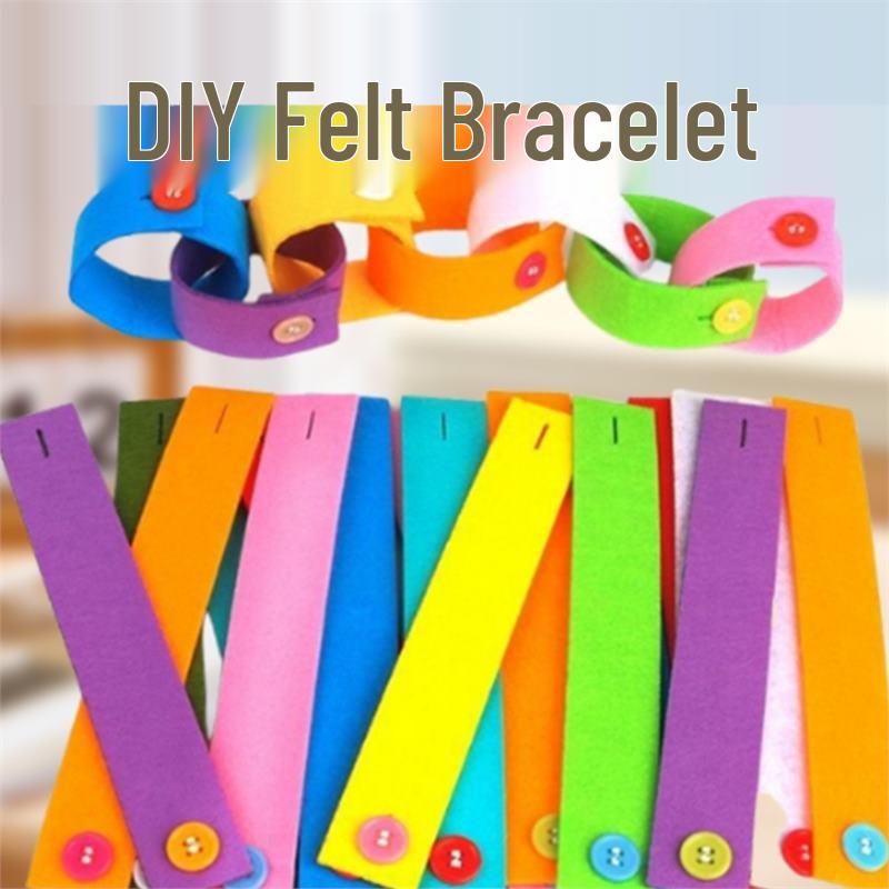 Montessori Felt Button Bracelet for Early Childhood Development - Ideal for 3-Year-Olds in Kindergarten Classrooms.