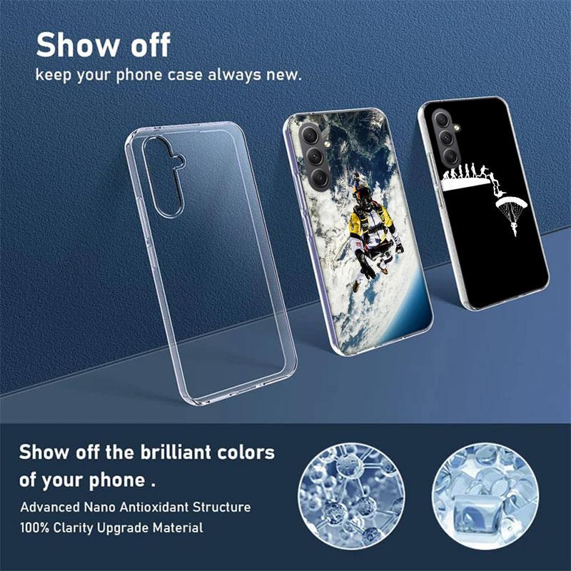 Extreme Adventure Parachuting Phone Case for Samsung A17 A37 A57 A07 A16 A26 A36 A56 A06 A02S A12 A22 A32 A52S A04S A14 A24 A34