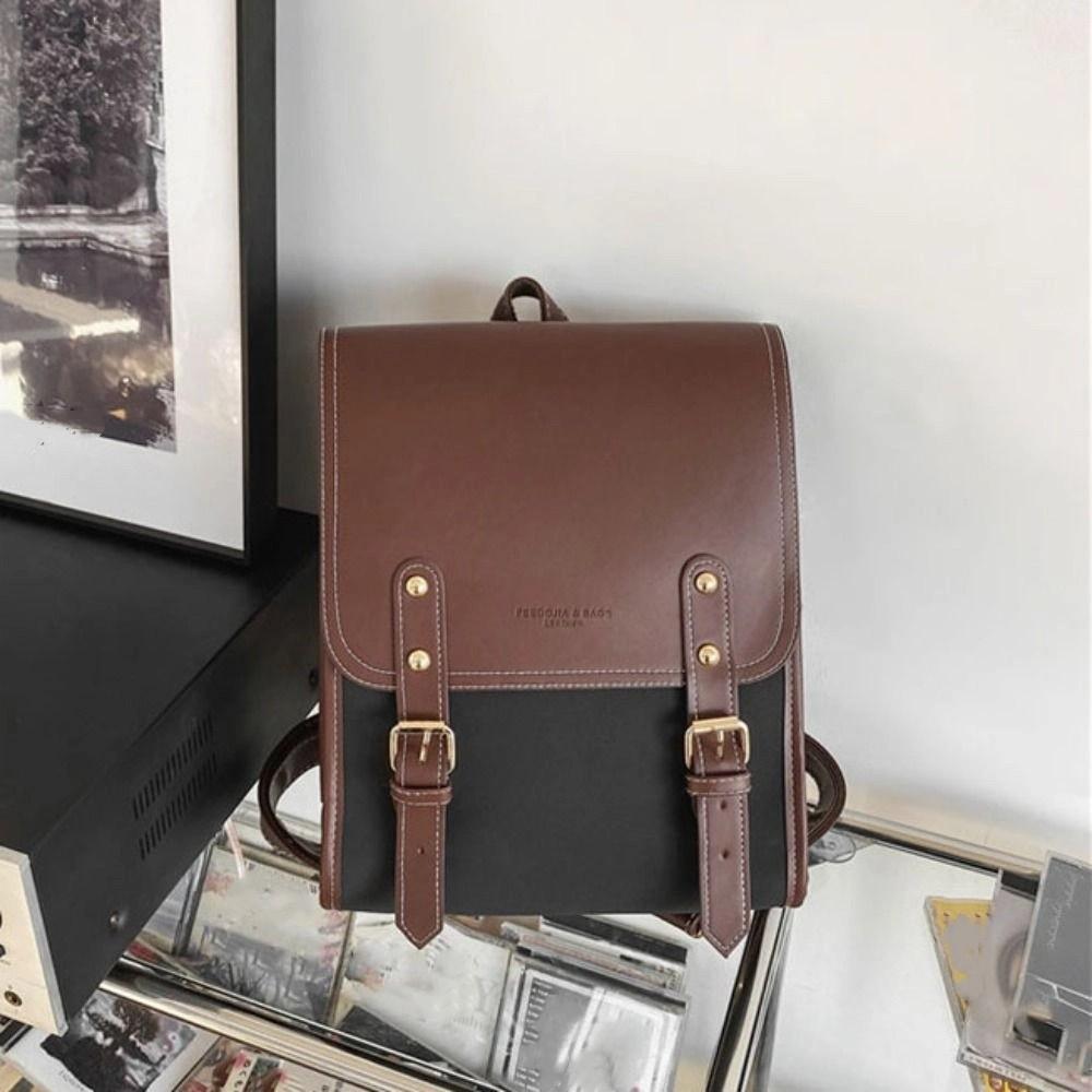 Solid Color Laptop School Bag Simple College Students Backpack Large Capacity Backpack Outdoor