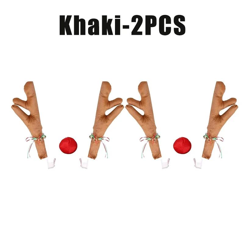 Christmas Reindeer Car Costume Christmas Antlers Car Reindeer Antlers & Nose Auto Accessories Decoration Kit for Truck SUV Truck